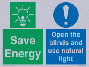 Save Energy open the blinds and use natural light